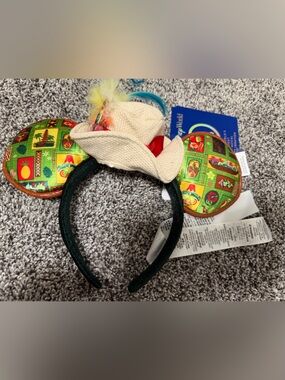 Disney 50th Anniversary Brown and Cream Ear Headband with Green Band